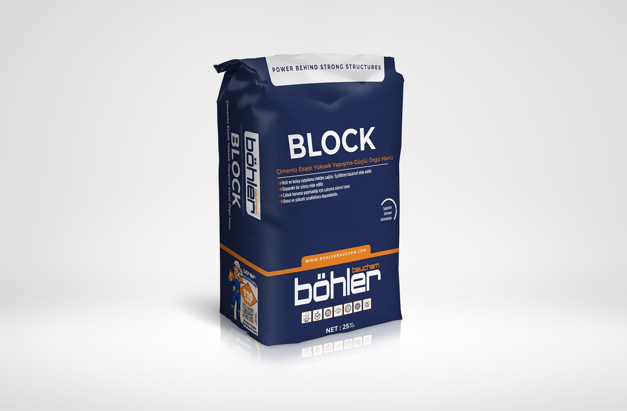 BLOCK Çimento Esaslı Yüksek Yapışma Güçlü Örgü Harcı